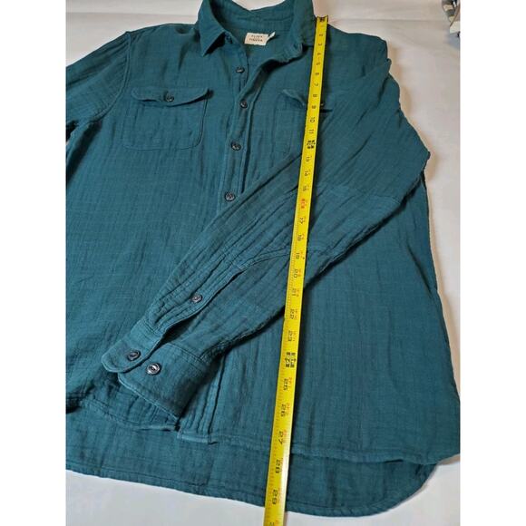 Flint And Tinder Shirt Mens Medium Button Down Long‎ Sleeve Gauze Huckberry - Picture 6 of 8
